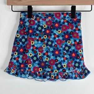 VTG 90s The Children's Place Corduroy Floral Skort 3T Ruffle Bow Retro Boho Fall